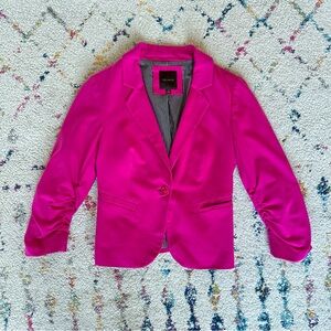 The Limited Pink Blazer with Ruched Sleeves size XS